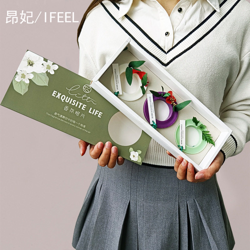 昂妃衣柜香薰蜡片礼盒装卧室卫生间除味香片挂件室内香氛