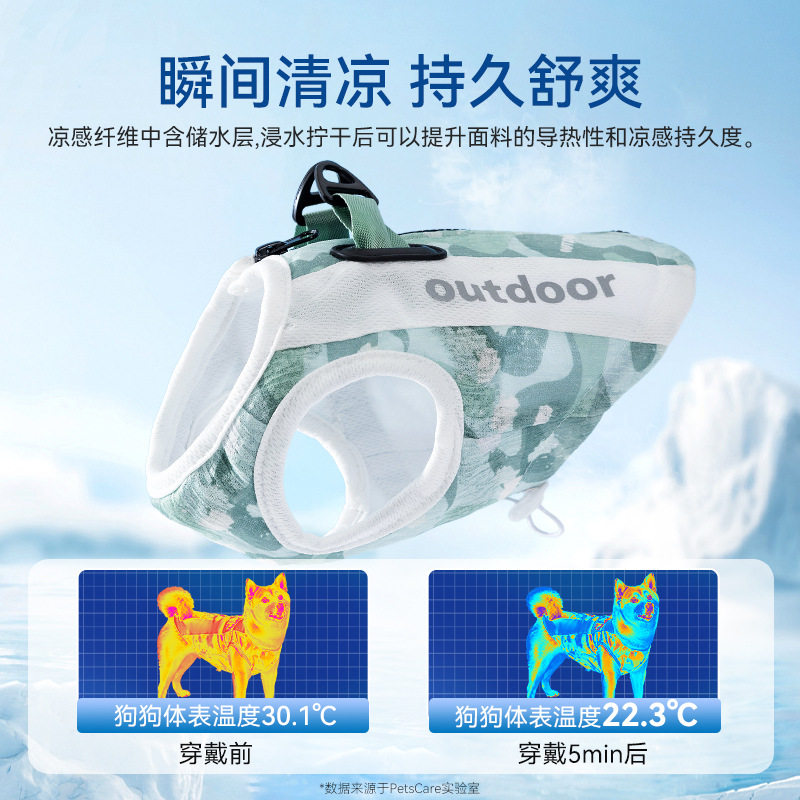 狗狗夏季网眼拼接牵引背心外出防暑降温凉凉衣中小型宠物服装衣服