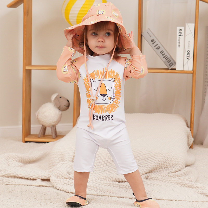 新款儿童连体泳衣防晒速干宝宝婴儿韩版男童女童泳装幼儿冲浪服
