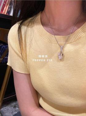 晟漪饰品必出精品钻石小铲子项链ins小众设计高级感 百搭闪亮锆石