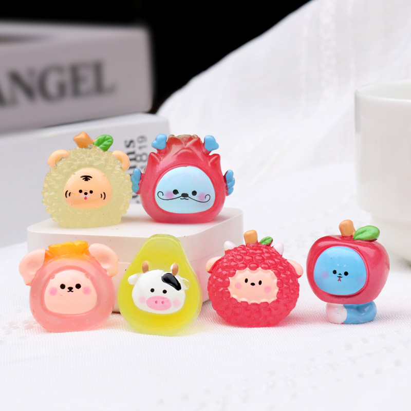 夜光十二生肖水果动物盲盒小摆件