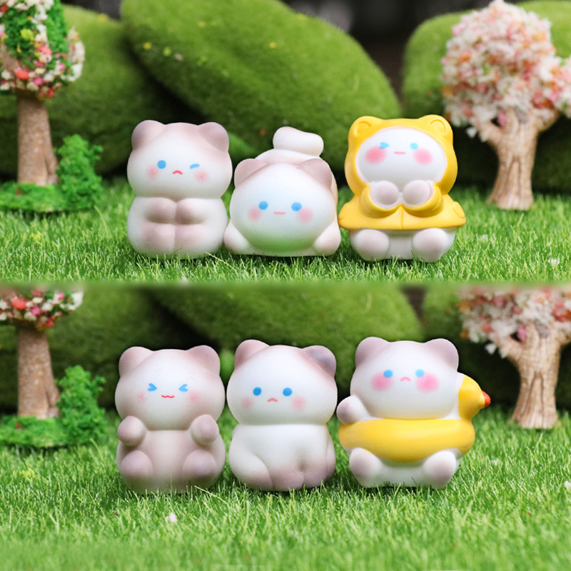 卡通暹罗猫咪盲盒手办树脂小摆件