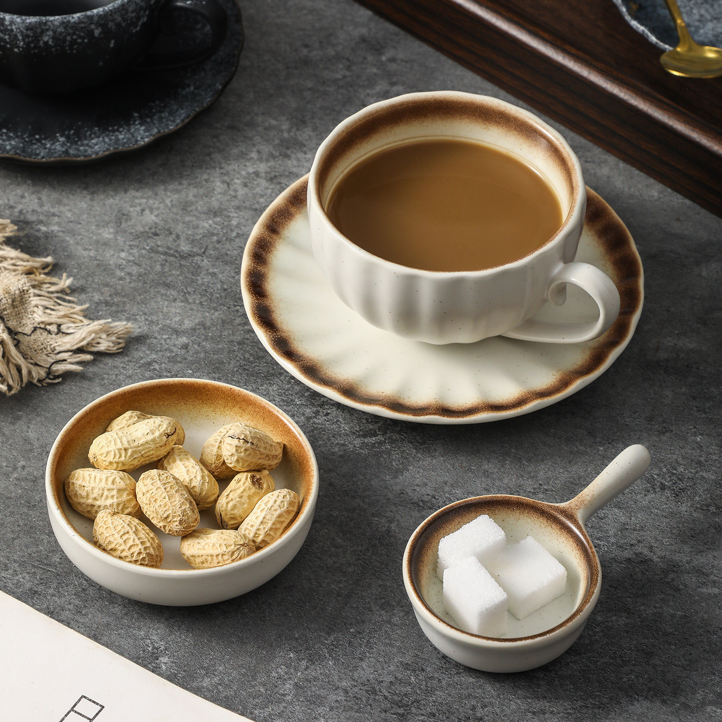 日式陶瓷咖啡杯碟套装家用下午茶杯碟套装复古风咖啡杯碟套装,餐饮具,咖啡杯,淘宝优惠券,粉丝福利购,淘宝优惠卷