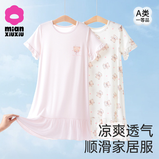 儿童睡衣中大童女孩家居服女装 夏薄款 连衣裙A类女童休闲外穿睡裙