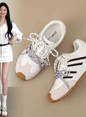 zhr则则紫色德训鞋女2025秋季新品内阿甘鞋软底休闲鞋女泉州