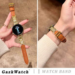 Gazk适用华为gt6手表表带碎钻满天星真皮gt5智能腕带watchgt4皮质watch5金属女士秋冬新款 gt2高级感gt gt3女款