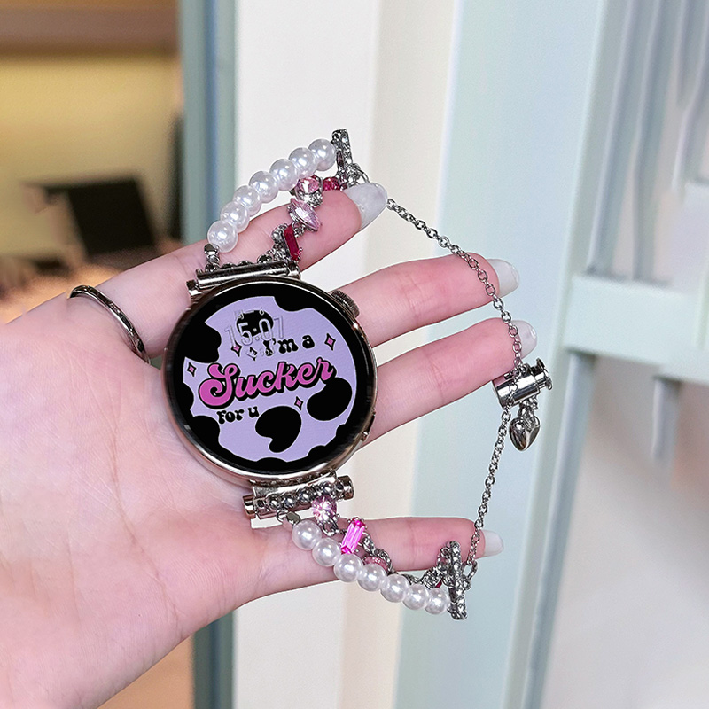 粉钻珍珠华为gt4表带gt5夏天gt3