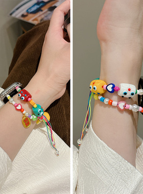 招财多巴胺小怪兽适用iwatchs9表带applewatch8苹果手表带s7代se手链式iphonewatch女款s9s8s6夏天watchs链条