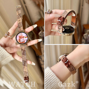 Gazk秋冬新款珍珠蝴蝶小熊适用华为GT6手表表带毛呢绒毛GT5手表带G4女款watchgt6女士GT3腕表watch5/4高级GT2