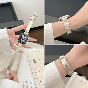 蝴蝶流苏适用iwatchs10表带applewatchs9苹果s8表带SE代真皮s7皮质iphonewatchs6女款s54女式夏季apple watch