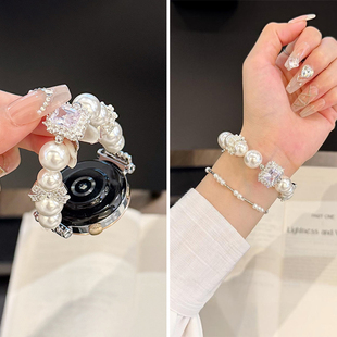 新款珍珠雪花蝴蝶结适用华为GT6/GT5表带watchgt5pro手表带GT4手链watch5荣耀GT3女款watch4女士GT2E夏季41MM