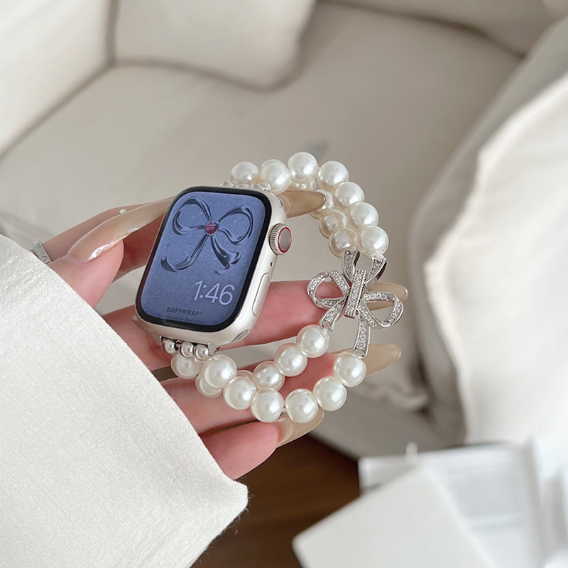 蝴蝶结珍珠苹果iwatchs10表带s98