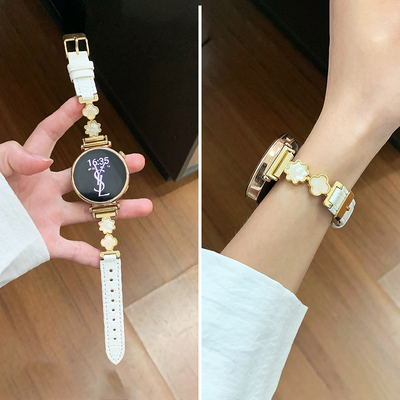 雪花四叶草拼皮适用华为GT6表带