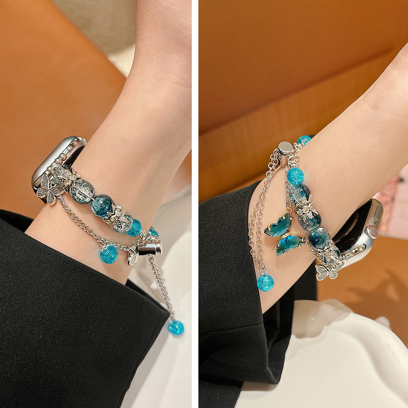 水晶蝴蝶iwatch表带手链式