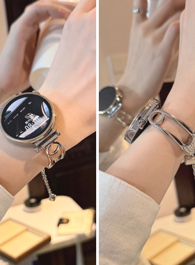 适用华为gt6/gt5表带watch5回环针金属手镯gt4手表带watch4手链式gt3链条watchgt5pro女款gt2e夏季女士watch3