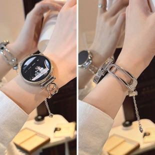 适用华为gt6/gt5表带watch5回环针金属手镯gt4手表带watch4手链式gt3链条watchgt5pro女款gt2e夏季女士watch3