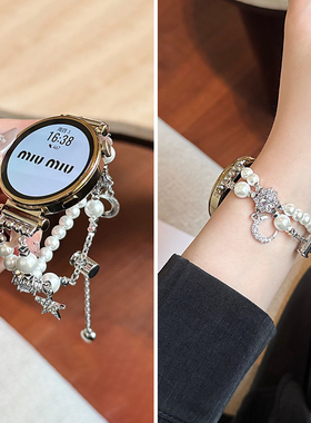 〔日韩2025新款珍珠〕适用华为GT6/GT5表带GT4手链式智能手表带GT3金属watchgt5pro夏季watch4女款GT2E女士41