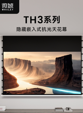 微鲸（Whaley）嵌入式天花投影幕布菲涅尔拉线抗光幕布家用4K高清电动隐藏悬浮光子幕布智能升降遥控语音