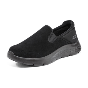 skechers斯凯奇男鞋2024秋冬一脚蹬平底鞋加绒保暖健步鞋厚底减震