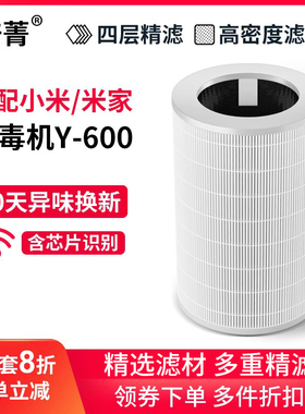 适配小米米家空气净化器滤芯Y-600家用消毒机过滤网AFEP7TFM20