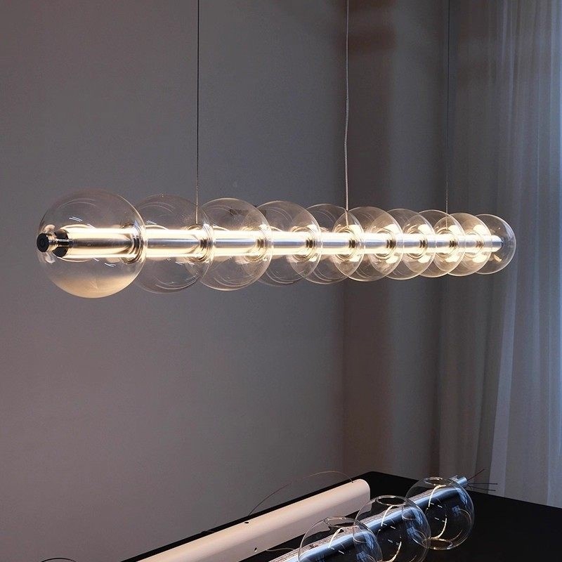 设计师意式餐厅吊灯高级感极简一字长条触摸岛台吧台餐桌氛围灯,家装灯饰光源,餐厅吊灯,淘宝优惠券,粉丝福利购,淘宝优惠卷