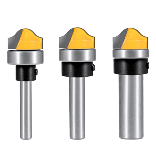 木工铣刀具带轴承花线刀线条门板雕刻清底刀仿形轴承清弧刀1/4柄