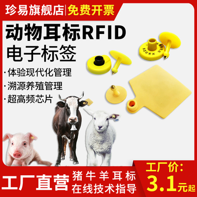 rfid动物牛羊耳标超高频6C标签