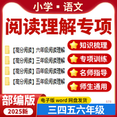 2025统编版 小学语文阅读理解答题技巧专项训练三四五六年级上下册电子版 资料