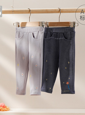 好孩子女童长裤休闲裤牛仔裤春秋保暖儿童女裤