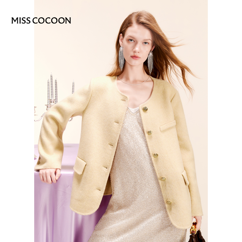 【添添kindiy】MISSCOCOON冬季通勤双面呢大衣气质高级感毛呢外套