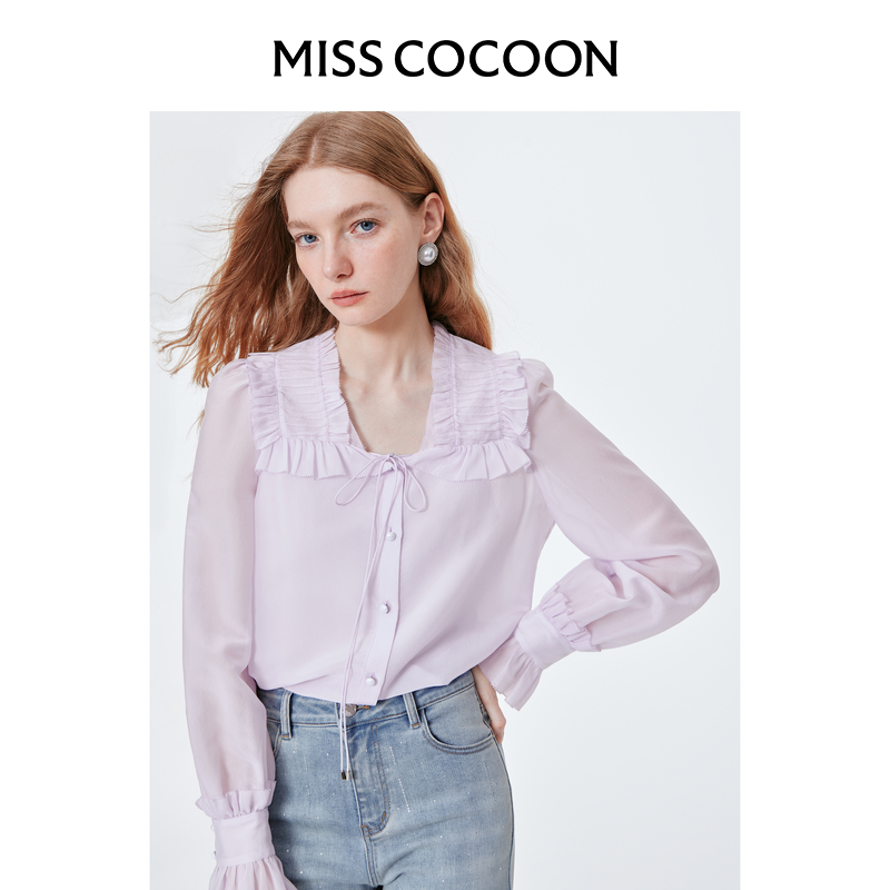 【添添kindiy】MISSCOCOON桑蚕丝醋酸衬衫