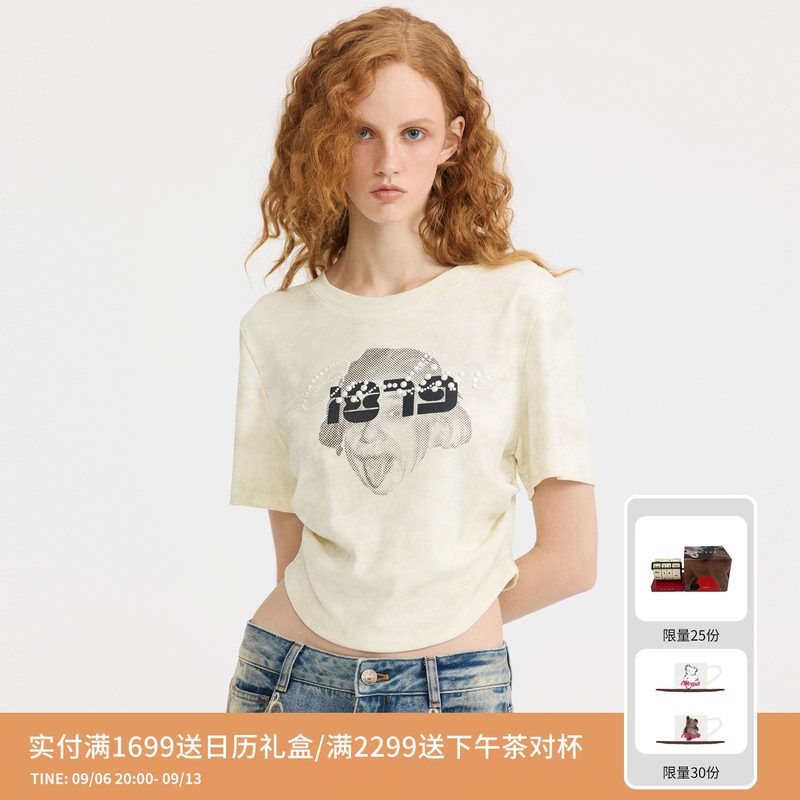 REVAN芮范设计师款趣味爱因斯坦印花T恤RL11001020图片