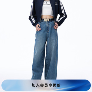 RN71302068 REVAN芮范2023秋季 新品 设计师款 复古街头感直筒牛仔裤