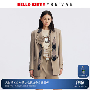 【乔欣同款】REVAN芮范HelloKitty花朵西装RL72601449