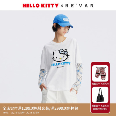 【蒋依依同款】REVAN芮范HelloKitty白色T恤RL71001459