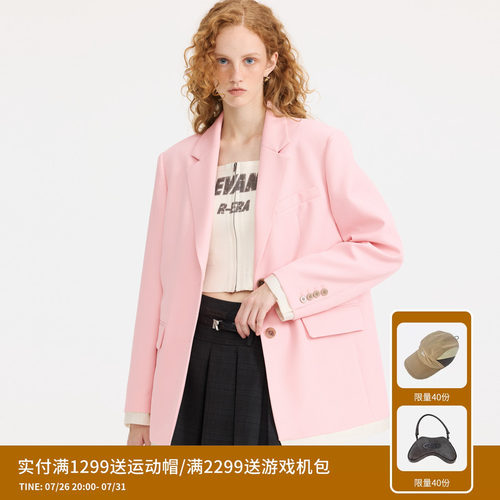 REVAN芮范设计师款质感温柔粉色西装外套RL10101233