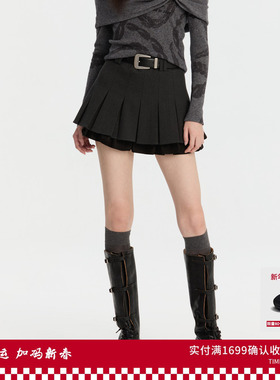 【林允同款】REVAN芮范俏皮感荷叶边百褶裙RL31501506