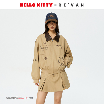 REVAN芮范HelloKitty印花巴恩风卡其工装短外套RK10105409