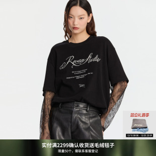 REVAN芮范设计师款 子T恤RM91001090 优雅轻盈感蕾丝袖