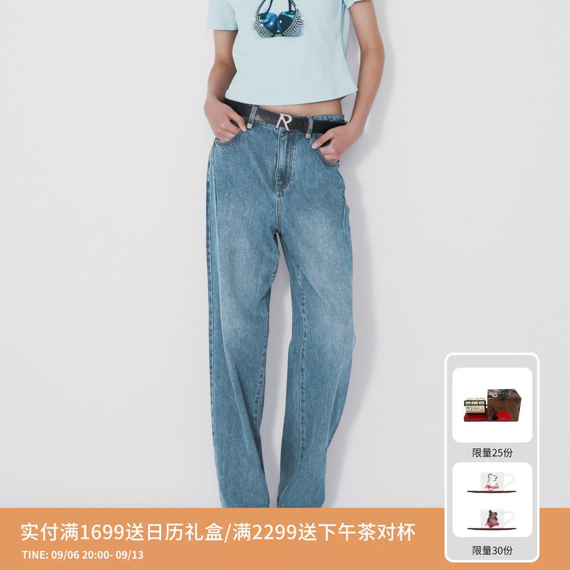 REVAN芮范设计师款高级感百搭牛仔直筒裤RM71302066图片