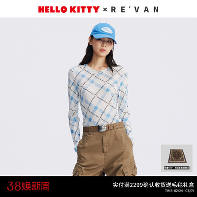 【鞠婧祎同款】REVAN芮范HelloKitty打底衫RL70801027