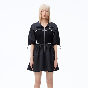 REVAN芮范设计师款甜酷运动风黑色连衣裙RN71101097