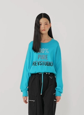 REVAN芮范设计师款玩趣蓝色环礁打底毛衫RM10601178