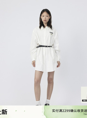 REVAN芮范设计师款松弛感米白衬衫连衣裙RM71101144