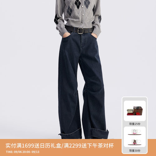 REVAN芮范设计师款复古脚口调节扣牛仔裤RL71302213