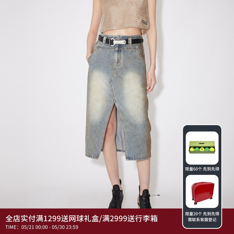 REVAN芮范设计师款美拉德高街风牛仔裙RM31507294图片