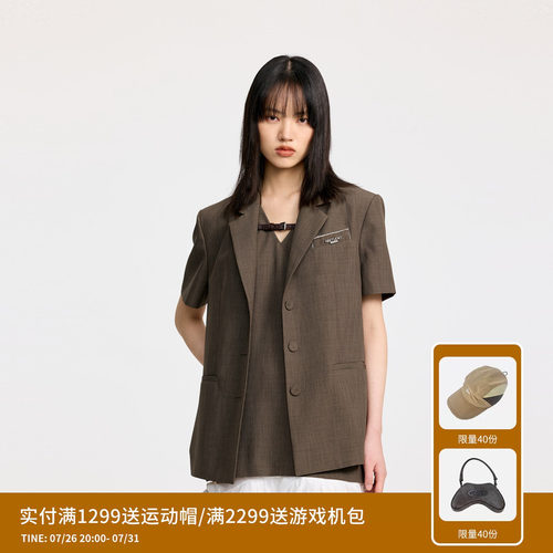 REVAN芮范设计师款通勤时尚小包短袖西装RL32601210