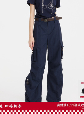 REVAN芮范设计师款甜酷不规则折叠工装裤RL11301090