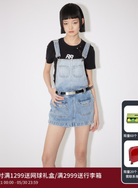 REVAN芮范设计师款丁达尔风牛仔背带裤RM31311353