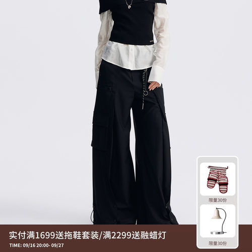 REVAN芮范设计师款帅气垂坠感挂坠工装裤RL71301159